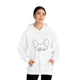 Dog Ears 'Blink' Minimalist Hoodie – Cute Frenchie Paw-Print Graphic Sweatshirt
