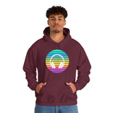 Retro Rainbow Headphones Hoodie — Vintage Music Lover Pullover