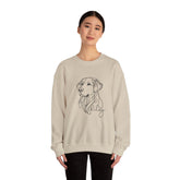 Dog Line Art Crewneck Sweatshirt — Personalized "Riley" Graphic
