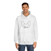 College Hoodie with Minimal Line Art Fox Ears