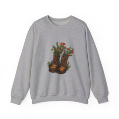 Floral Cowboy Boots Crewneck Sweatshirt