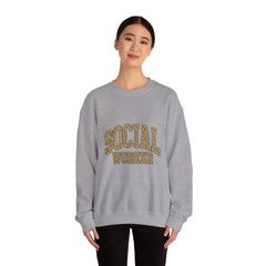 Social Worker Leopard Print Crewneck Sweatshirt