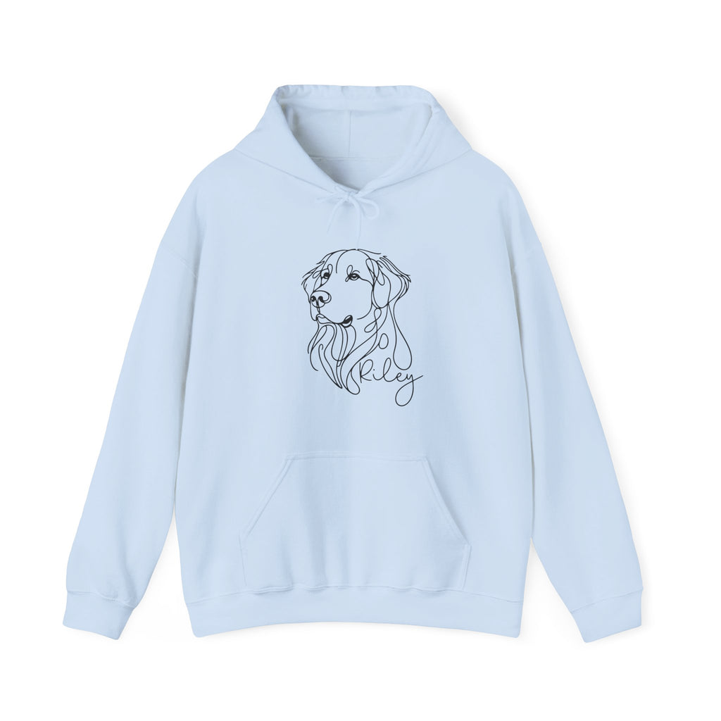 Dog Sketch Hoodie - Personalized 'Riley' Line Art Pet Portrait Sweatshirt