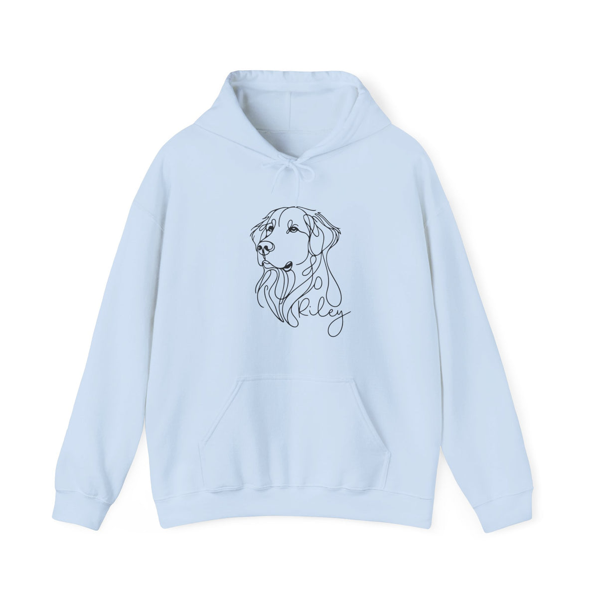Dog Sketch Hoodie - Personalized 'Riley' Line Art Pet Portrait Sweatshirt