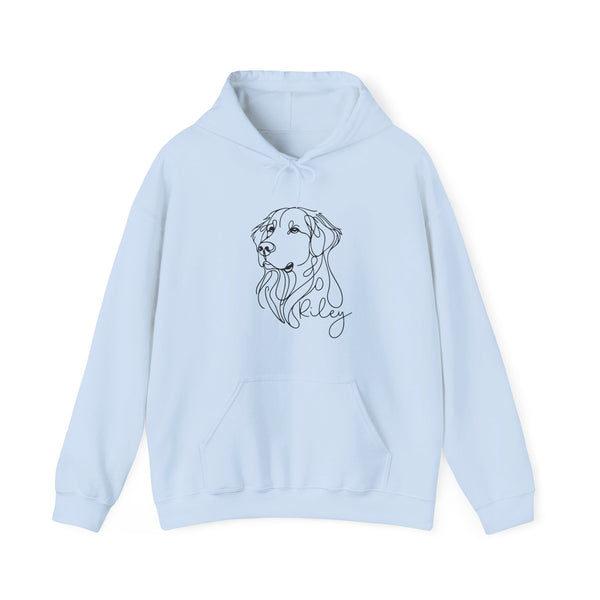 Dog Sketch Hoodie - Personalized 'Riley' Line Art Pet Portrait Sweatshirt