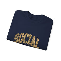 Social Worker Leopard Print Crewneck Sweatshirt