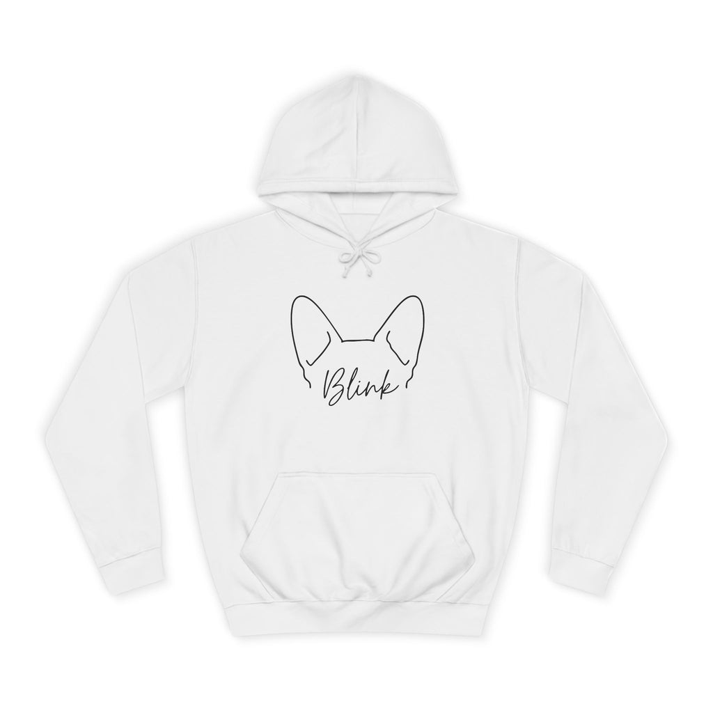 College Hoodie with Minimal Line Art Fox Ears