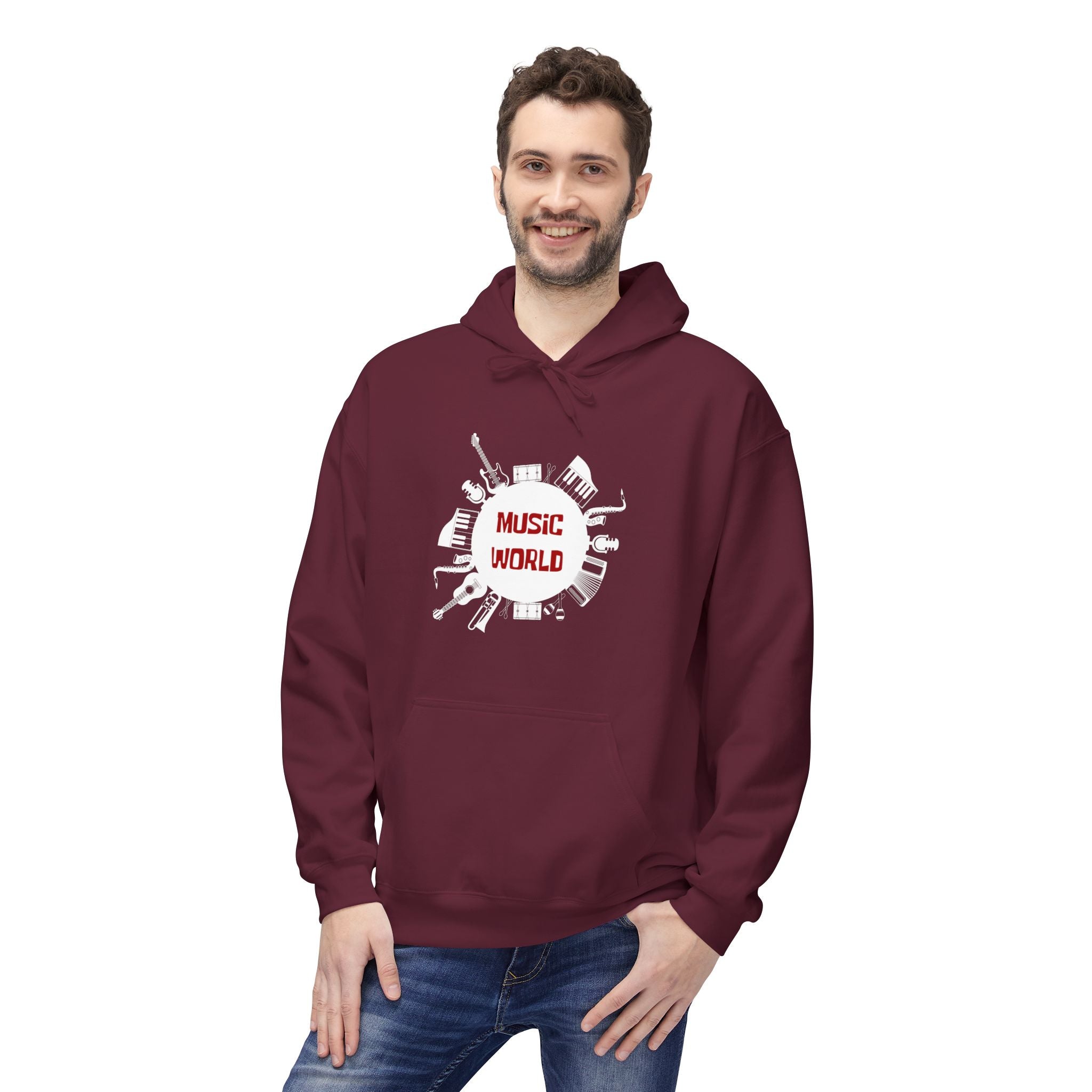 Hoodie - "Misc World" Music Instrument Graphic Pullover Secondary image