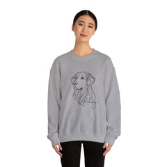 Dog Line Art Crewneck Sweatshirt — Personalized "Riley" Graphic