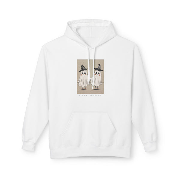 Halloween Ghosts Hoodie — Two Little Ghosts with Witch Hats Graphic
