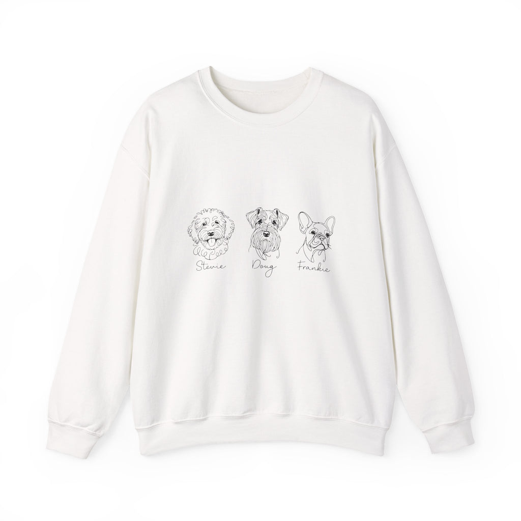 Crewneck Sweatshirt — Minimal Dog Sketches (Snoopy, Charlie, Friends)