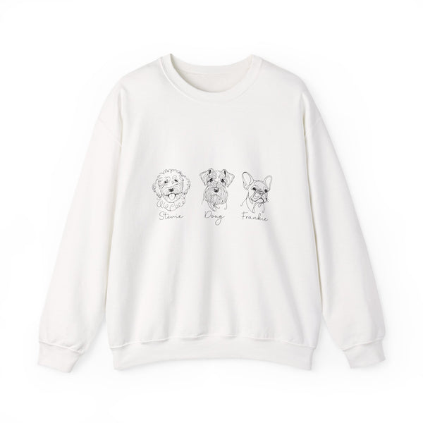 Crewneck Sweatshirt — Minimal Dog Sketches (Snoopy, Charlie, Friends)