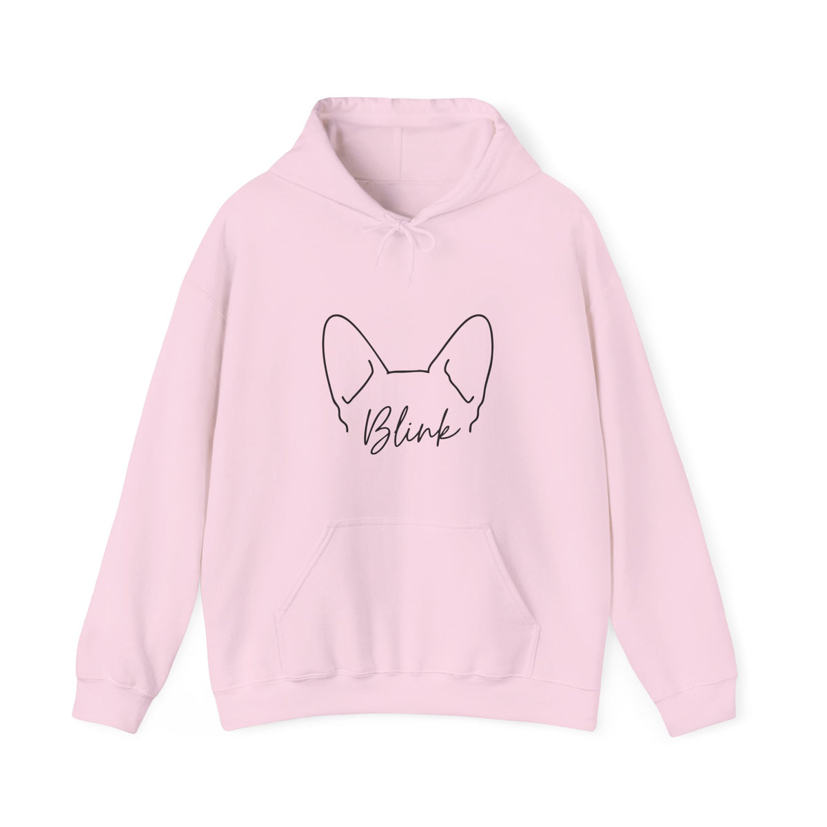 Dog Ears 'Blink' Minimalist Hoodie – Cute Frenchie Paw-Print Graphic Sweatshirt
