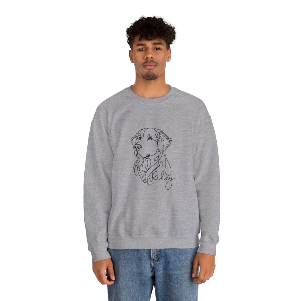 Dog Line Art Crewneck Sweatshirt