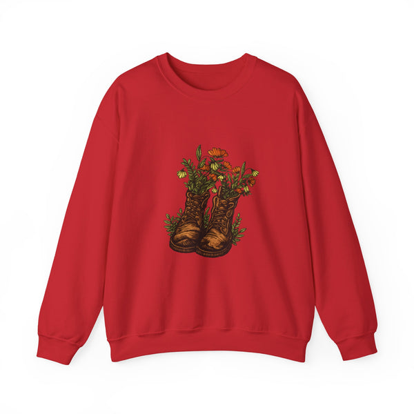 Floral Cowboy Boots Crewneck Sweatshirt