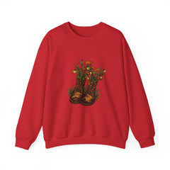 Floral Cowboy Boots Crewneck Sweatshirt