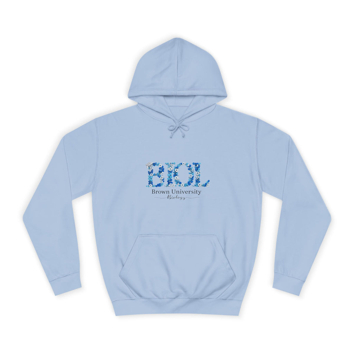 Biol Hoodie — Floral Blue BIOL College Hoodie for Biology Students