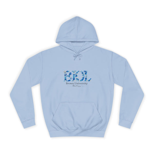 Biol Hoodie — Floral Blue BIOL College Hoodie for Biology Students
