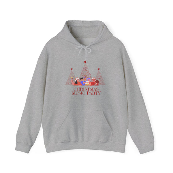 Christmas Music Party Hoodie — Festive Tree Carolers Holiday Sweatshirt