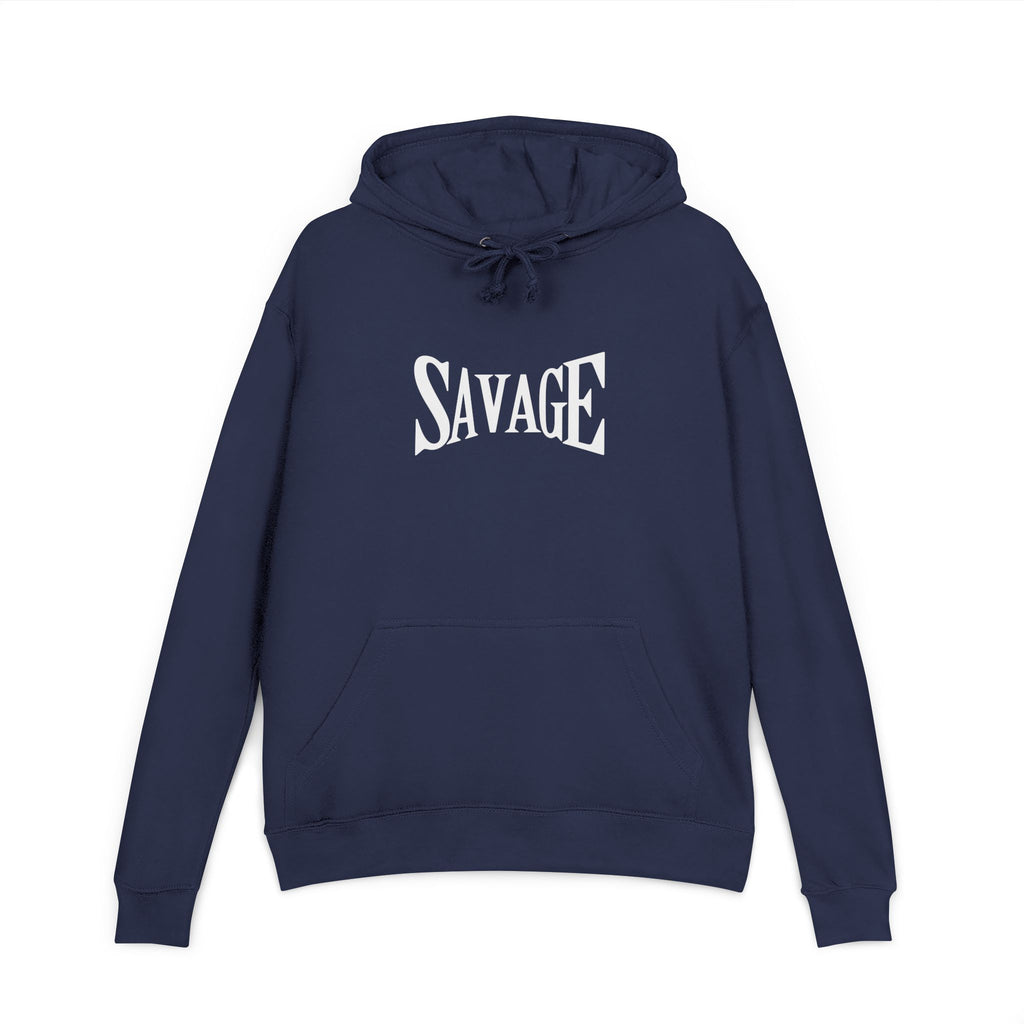 Savage Graphic Hoodie — Bold White Text Pullover