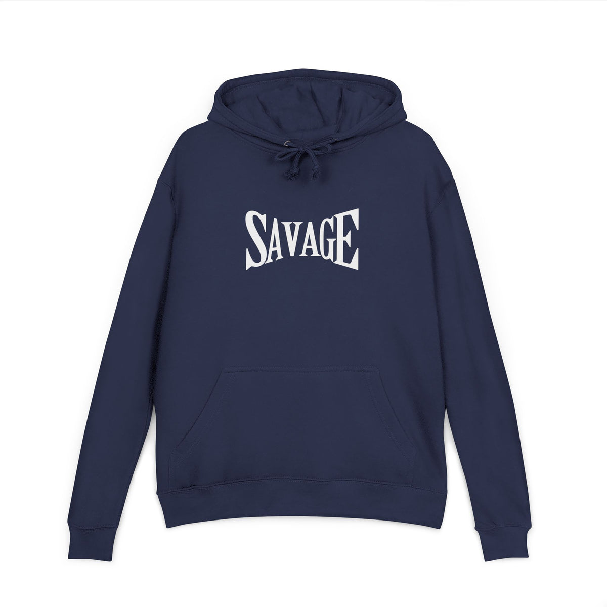 Savage Graphic Hoodie — Bold White Text Pullover