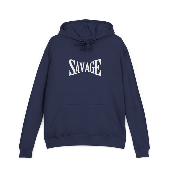 Savage Graphic Hoodie — Bold White Text Pullover