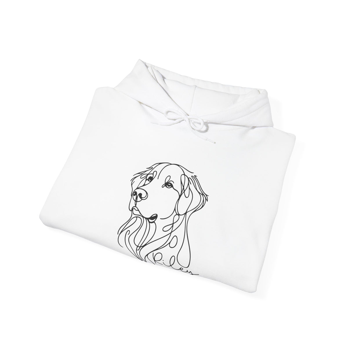 Dog Sketch Hoodie - Personalized 'Riley' Line Art Pet Portrait Sweatshirt