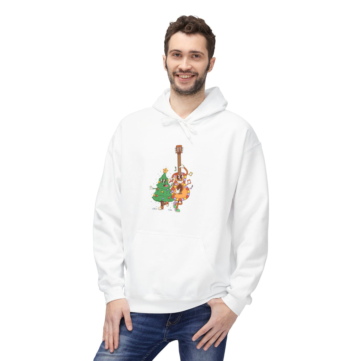 Holiday Bass & Tree Hoodie — Funny Christmas Musician Main image