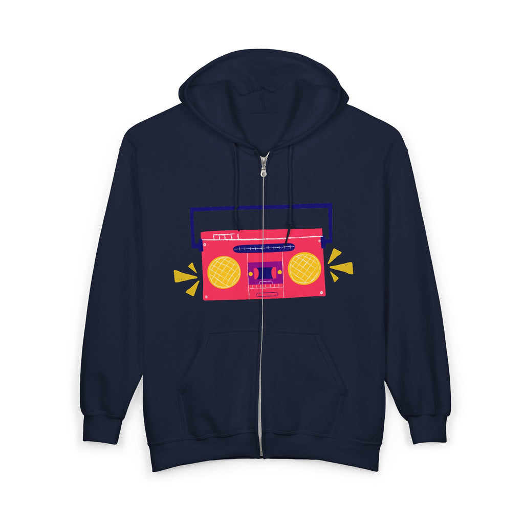 Retro Boombox Zip Hoodie