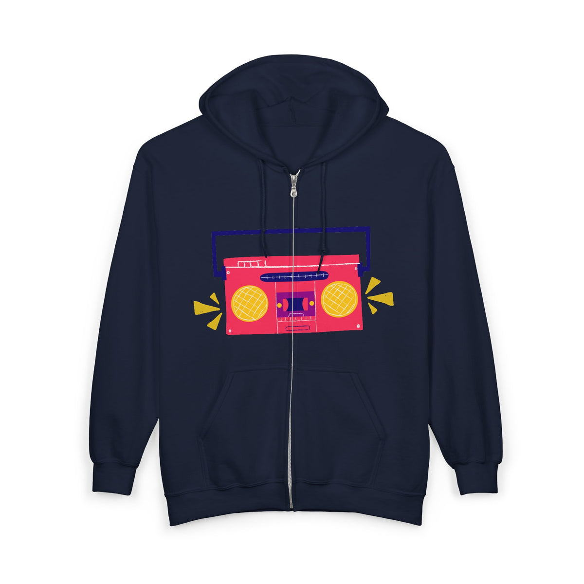 Retro Boombox Zip Hoodie