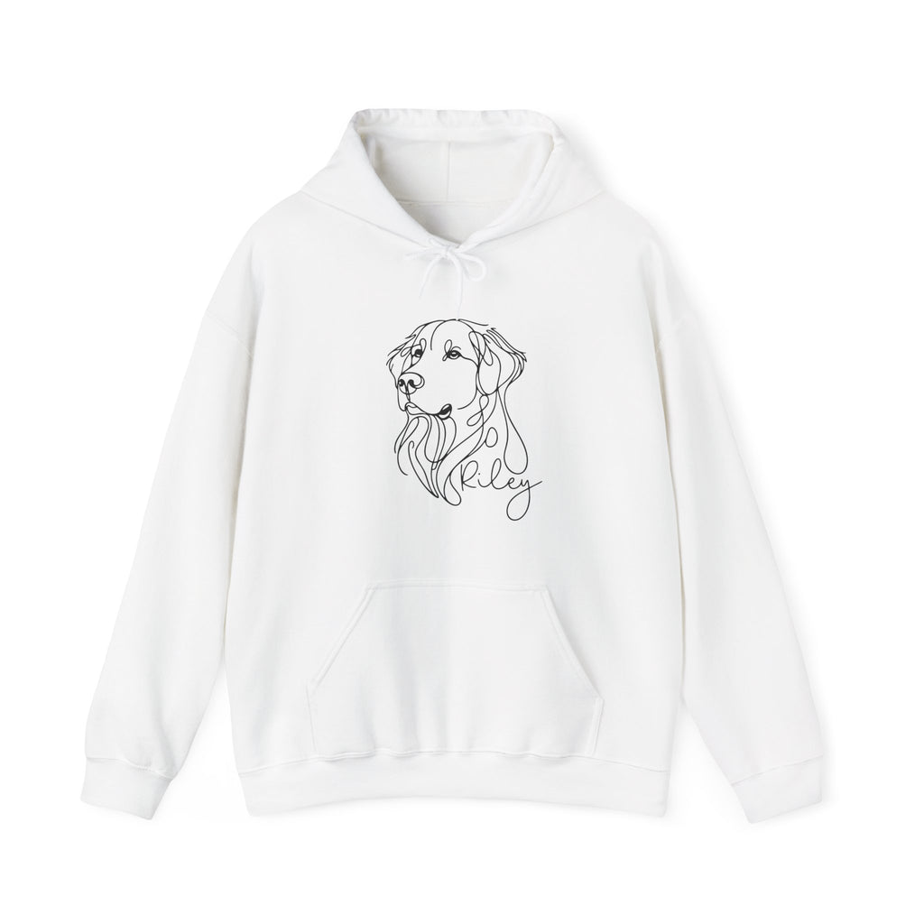 Dog Sketch Hoodie - Personalized 'Riley' Line Art Pet Portrait Sweatshirt