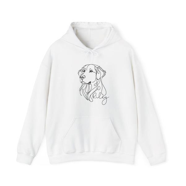 Dog Sketch Hoodie - Personalized 'Riley' Line Art Pet Portrait Sweatshirt