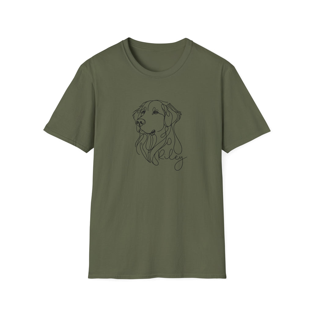 Golden Retriever Line Art T‑Shirt