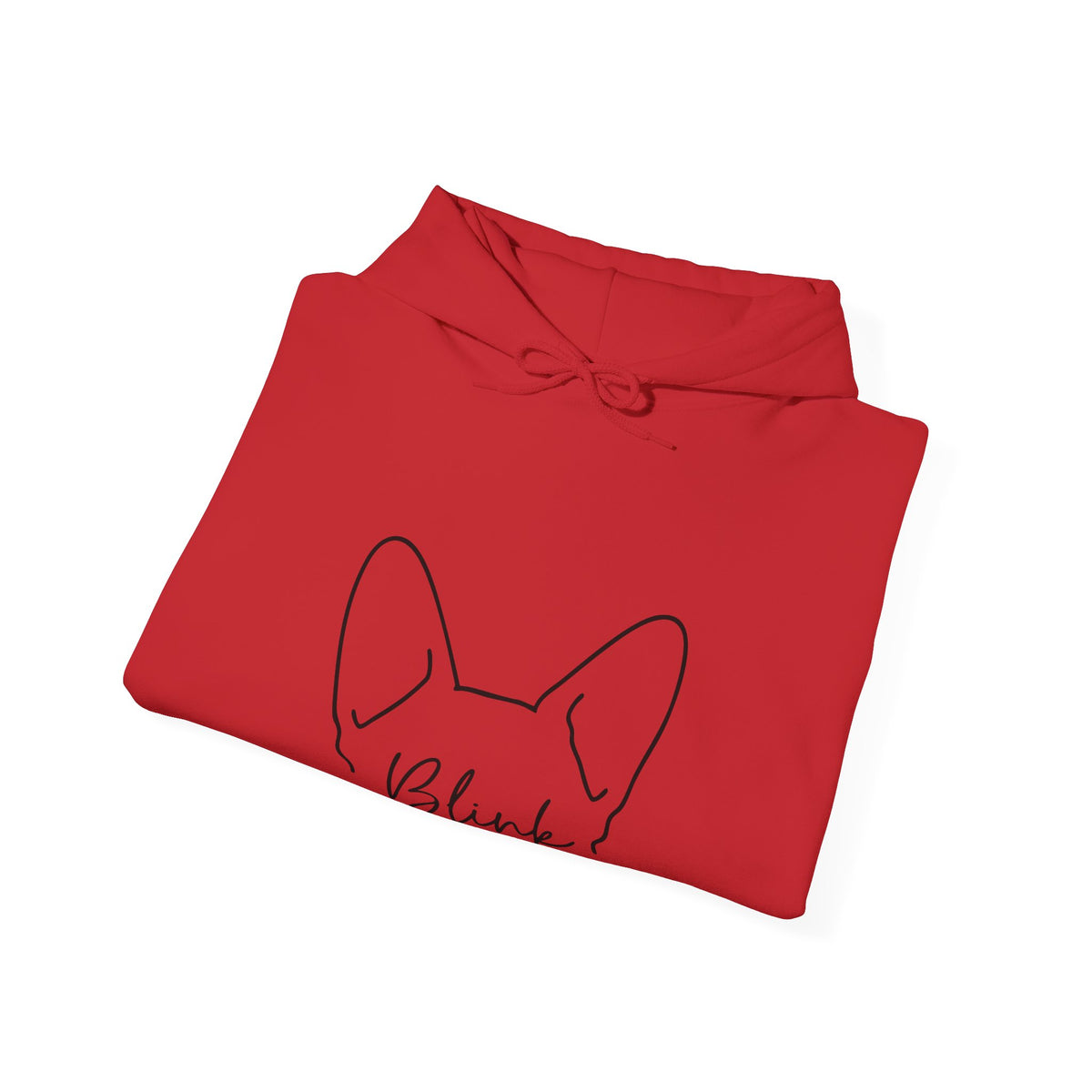Dog Ears 'Blink' Minimalist Hoodie – Cute Frenchie Paw-Print Graphic Sweatshirt