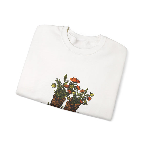 Floral Cowboy Boots Crewneck Sweatshirt