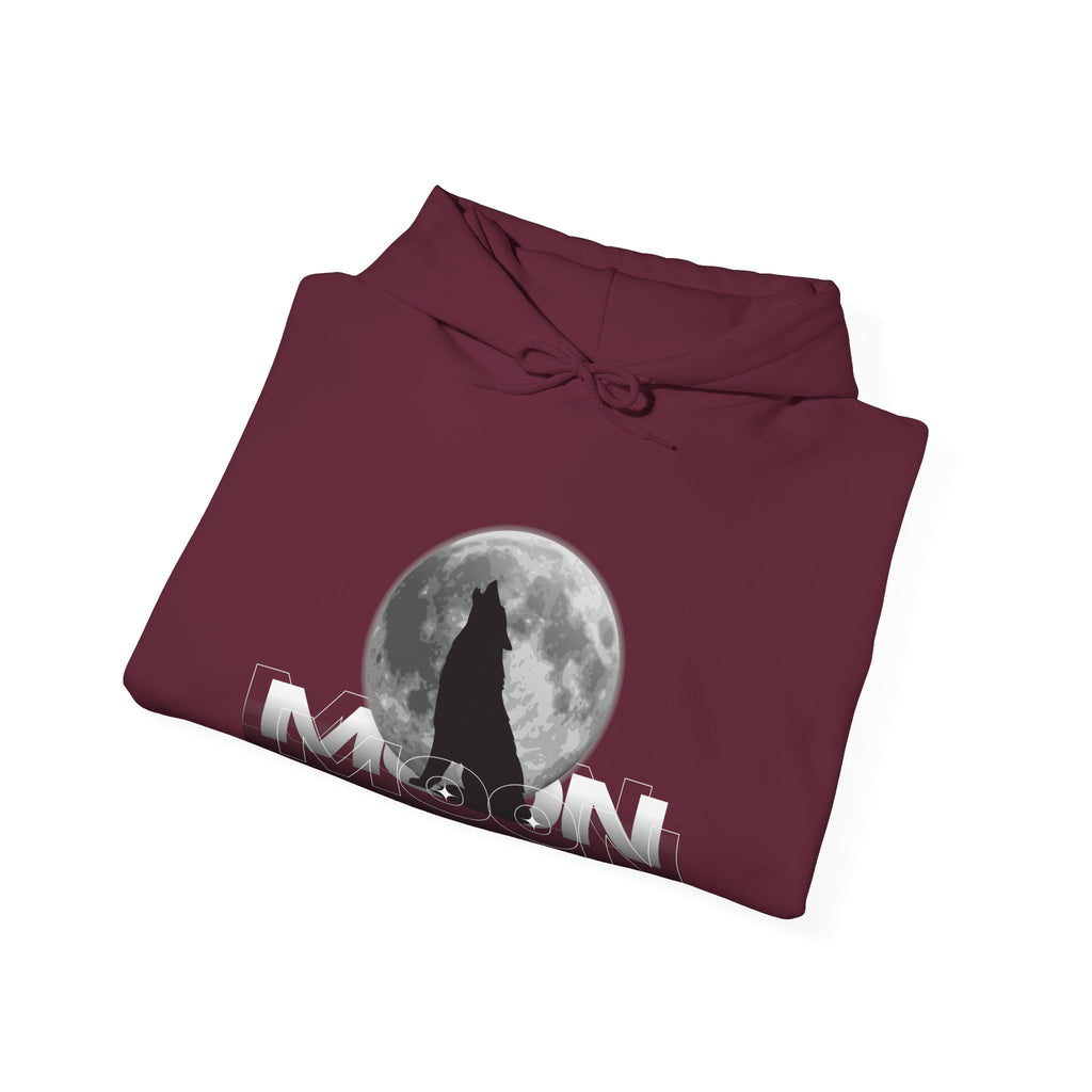 Hoodie — Moonlit Wolf Silhouette Hoodie (“MOON” Graphic)