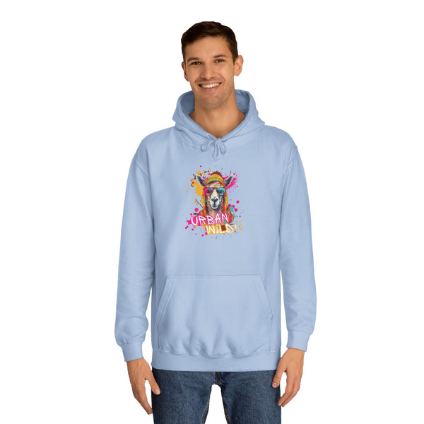 College Hoodie - Colorful Llama 'Dream On' Graphic Pullover