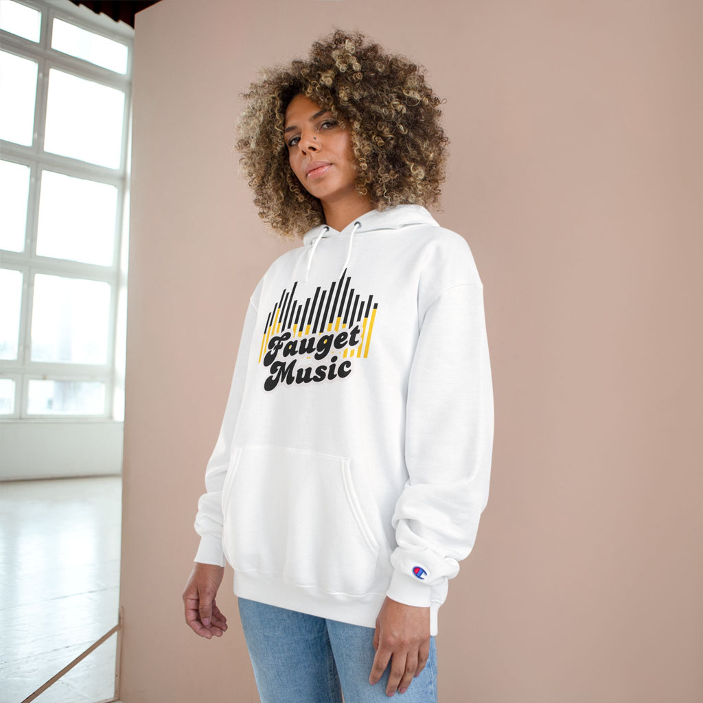 Faugel Music Hoodie — Vintage Soundwave Logo Champion-Style Pullover
