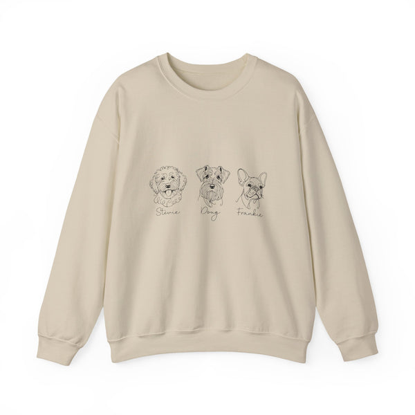 Crewneck Sweatshirt — Minimal Dog Sketches (Snoopy, Charlie, Friends)