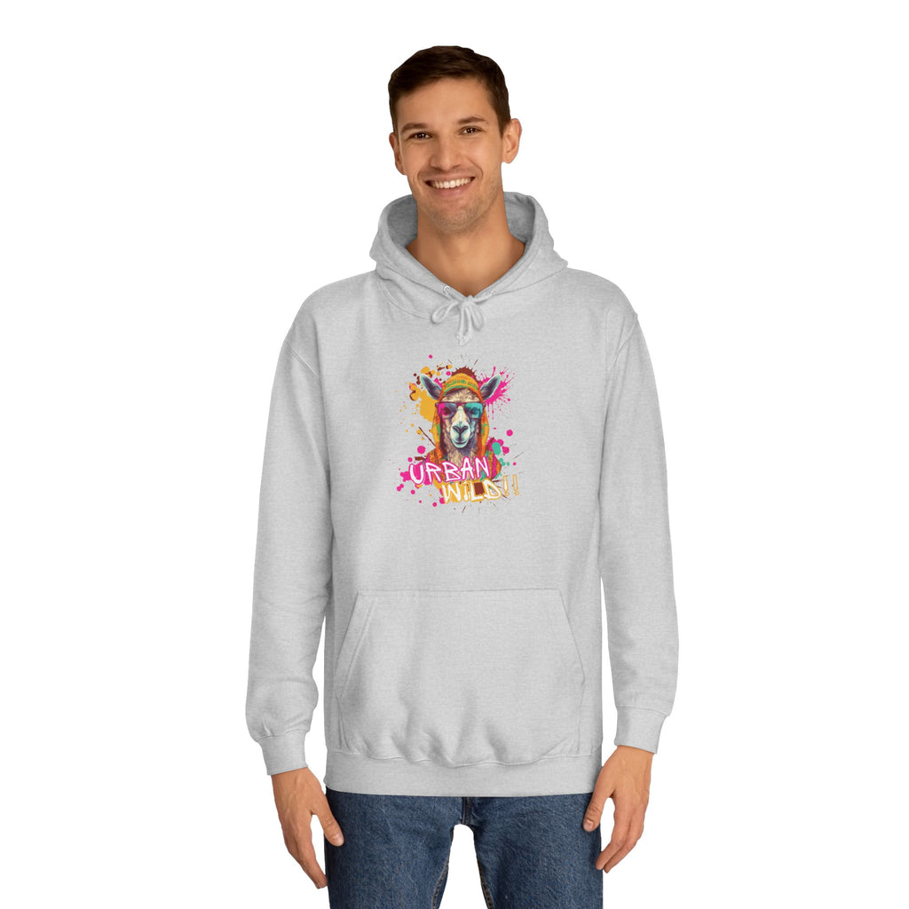 College Hoodie - Colorful Llama 'Dream On' Graphic Pullover