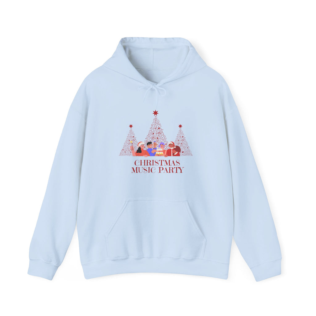 Christmas Music Party Hoodie — Festive Tree Carolers Holiday Sweatshirt