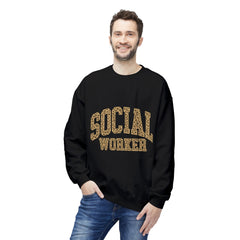 Social Worker Leopard Print Crewneck Sweatshirt