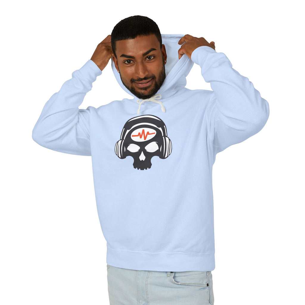 Skull Headphones Hoodie — DJ / Music Lover Lightweight Pullover