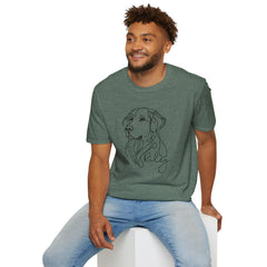 Minimal Line Art Dog Portrait T-Shirt