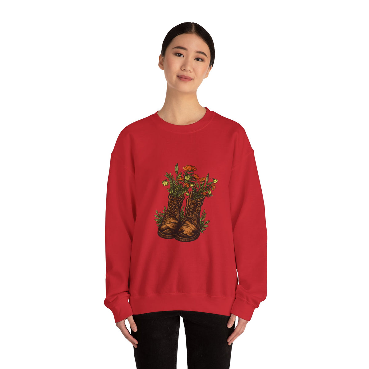 Floral Cowboy Boots Crewneck Sweatshirt