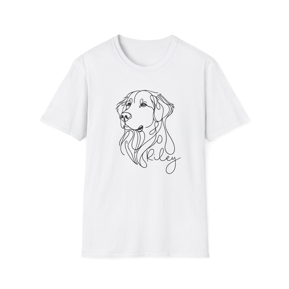 Minimal Line Art Dog Portrait T-Shirt