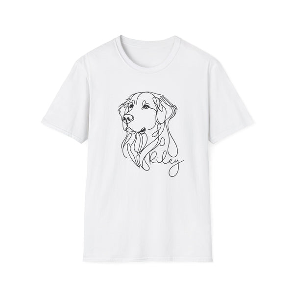 Minimal Line Art Dog Portrait T-Shirt