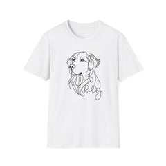 Minimal Line Art Dog Portrait T-Shirt