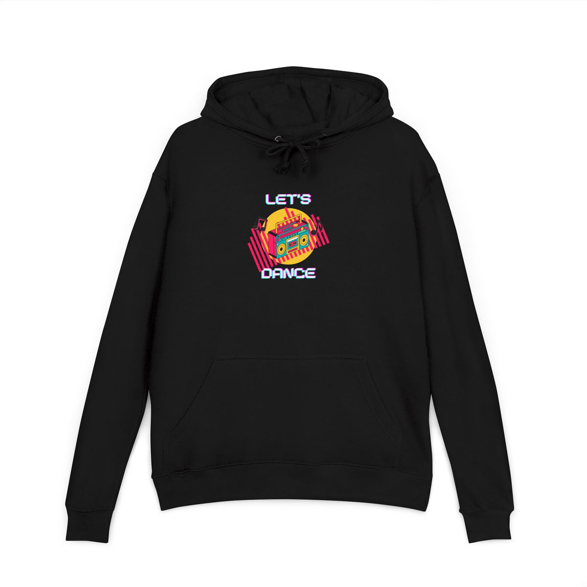 Let's Dance Hoodie — Retro Boombox Dance Graphic Pullover