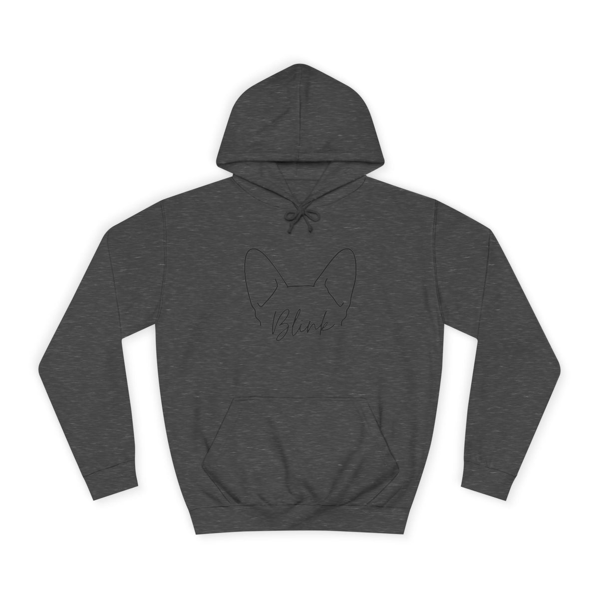 College Hoodie with Minimal Line Art Fox Ears